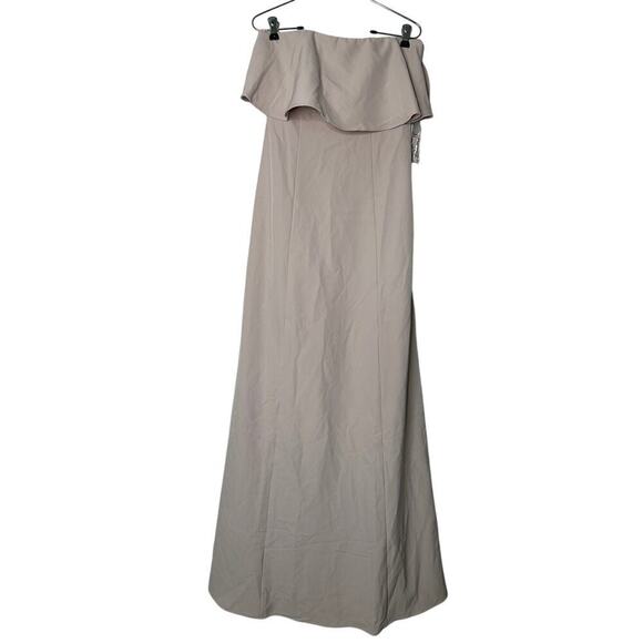 NWT Show Me Your Mumu Small Gray Monaco Ruffle Strapless Maxi Bridesmaid Dress - Picture 3 of 16